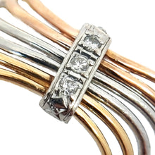 画像をギャラリービューアに読み込む, K18/Pt900<br />ダイヤモンドスリーカラーウェーブリング