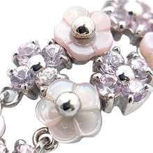 画像をギャラリービューアに読み込む, K18WG<br />シェル×ピンクサファイア フラワーネックレス