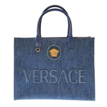 画像をギャラリービューアに読み込む, VERSACE<br >デニム ショッパートート