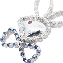 画像をギャラリービューアに読み込む, K18WG<br />ダイヤモンド×サファイア×ルビー ラビットネックレス