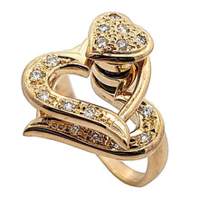 画像をギャラリービューアに読み込む, K18<br />ダイヤモンドハートスウィングリング