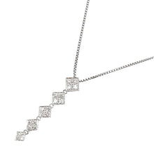 画像をギャラリービューアに読み込む, K18/Pt850<br />ダイヤモンドスクエアネックレス