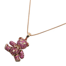 画像をギャラリービューアに読み込む, K18<br />サファイア×ダイヤモンド テディベアネックレス