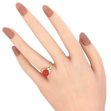 画像をギャラリービューアに読み込む, K18<br />サンゴ×ダイヤモンド リング