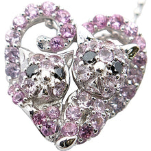 画像をギャラリービューアに読み込む, K18WG<br />ピンクサファイア×ブラックダイヤモンド キャットネックレス