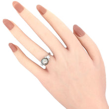 画像をギャラリービューアに読み込む, Pt900<br />ブラックパール×ダイヤモンド リング