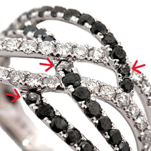 画像をギャラリービューアに読み込む, K18WG<br />ブラックダイヤモンド×ダイヤモンド リング