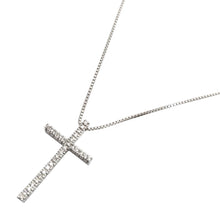 画像をギャラリービューアに読み込む, K18WG<br />ダイヤモンドクロスネックレス