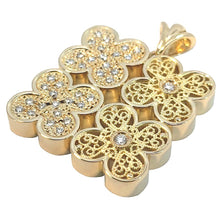 画像をギャラリービューアに読み込む, K18<br />ダイヤモンドフラワーペンダント