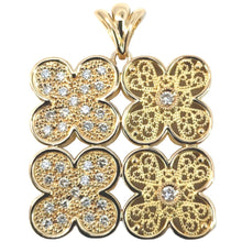 画像をギャラリービューアに読み込む, K18<br />ダイヤモンドフラワーペンダント