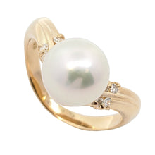 画像をギャラリービューアに読み込む, K18<br />パール×ダイヤモンド リング