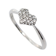 画像をギャラリービューアに読み込む, K18WG<br />ダイヤモンドハートリング