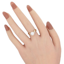 画像をギャラリービューアに読み込む, K18<br />パール×ダイヤモンド リング