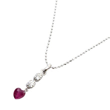 画像をギャラリービューアに読み込む, K18WG<br />ルビー×ダイヤモンド ハートネックレス