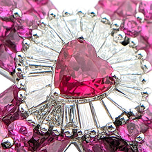 画像をギャラリービューアに読み込む, K18WG<br />ルビー×ダイヤモンド クロスハートネックレス