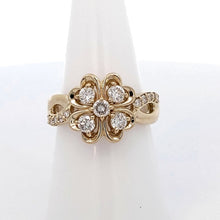 画像をギャラリービューアに読み込む, K18<br />ダイヤモンドクローバーリング