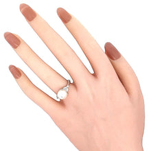 画像をギャラリービューアに読み込む, Pt900<br />パール×ダイヤモンド リング