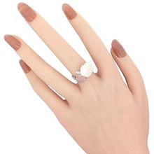 画像をギャラリービューアに読み込む, K18WG<br />サンゴ×ローズクォーツ×ダイヤモンド ローズリング