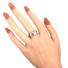 画像をギャラリービューアに読み込む, Pt900<br />ルビー×ダイヤモンド リング