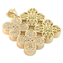 画像をギャラリービューアに読み込む, K18<br />ダイヤモンドフラワーペンダント