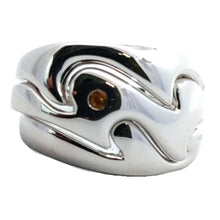 画像をギャラリービューアに読み込む, K18WG<br />ダイヤモンド×シトリン リング