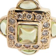 画像をギャラリービューアに読み込む, K18<br />ペリドット×ダイヤモンド スクエアピアス