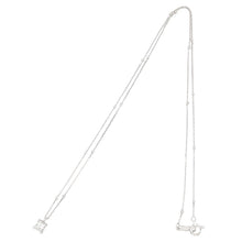 画像をギャラリービューアに読み込む, K18WG<br />ダイヤモンドスクエアネックレス