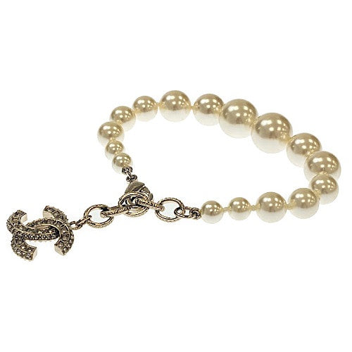 CHANEL パール ブレスレット シャネル)A86499☆ゴールドCC♪♪パール/ブレスレット☆ (CHANEL