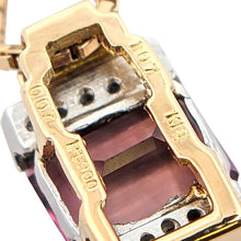 画像をギャラリービューアに読み込む, K18/Pt900<br />ピンクトルマリン×ダイヤモンド スクエアネックレス