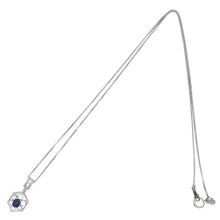 画像をギャラリービューアに読み込む, Pt900/Pt850<br />サファイア×ダイヤモンド フラワーネックレス