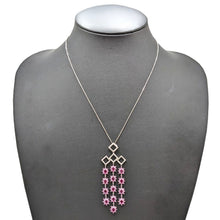 画像をギャラリービューアに読み込む, K18WG<br />ピンクサファイア×ルビー×ダイヤモンド スウィングフラワーネックレス