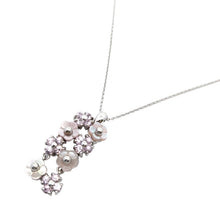 画像をギャラリービューアに読み込む, K18WG<br />シェル×ピンクサファイア フラワーネックレス