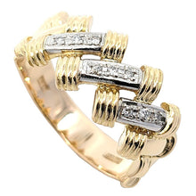 画像をギャラリービューアに読み込む, K18/Pt900<br />ダイヤモンドクロスリング