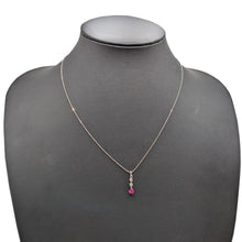 画像をギャラリービューアに読み込む, K18WG<br />ルビー×ダイヤモンド ハートネックレス