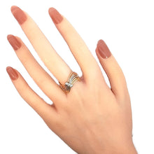 画像をギャラリービューアに読み込む, K18/Pt900<br />ダイヤモンドスリーカラーウェーブリング