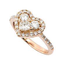 画像をギャラリービューアに読み込む, K18<br />ダイヤモンドハートリング