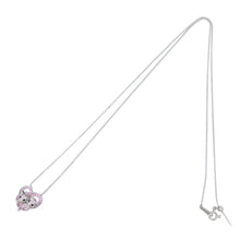 画像をギャラリービューアに読み込む, K18WG<br />ピンクサファイア×ブラックダイヤモンド キャットネックレス