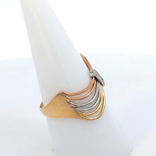 画像をギャラリービューアに読み込む, K18/Pt900<br />ダイヤモンドスリーカラーウェーブリング
