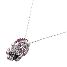 画像をギャラリービューアに読み込む, K18WG<br />ピンクサファイア×ルビー×ダイヤモンド ドッグネックレス