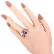 画像をギャラリービューアに読み込む, K18WG<br />アメジスト×ピンクトルマリン×ダイヤモンド フラワーリング