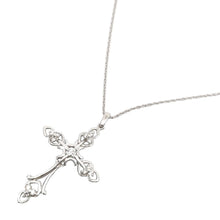 画像をギャラリービューアに読み込む, K18WG<br />ダイヤモンドクロスネックレス