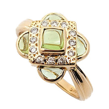 画像をギャラリービューアに読み込む, K18<br />ペリドット×ダイヤモンド リング