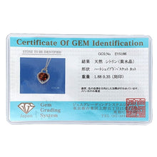 画像をギャラリービューアに読み込む, K18<br />シトリン×ダイヤモンド ハートネックレス