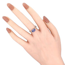 画像をギャラリービューアに読み込む, Pt900<br />タンザナイト×ダイヤモンド スクエアリング