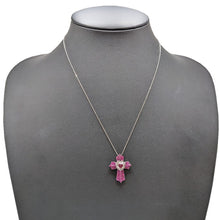 画像をギャラリービューアに読み込む, K18WG<br />ルビー×ダイヤモンド クロスハートネックレス