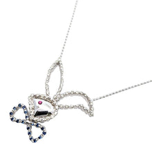 画像をギャラリービューアに読み込む, K18WG<br />ダイヤモンド×サファイア×ルビー ラビットネックレス
