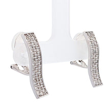 画像をギャラリービューアに読み込む, K18WG<br />ダイヤモンドスクエアウェーブイヤリング