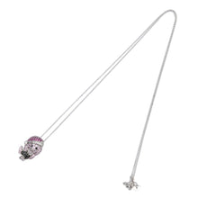 画像をギャラリービューアに読み込む, K18WG<br />ピンクサファイア×ルビー×ダイヤモンド ドッグネックレス