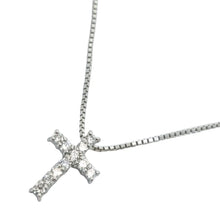 画像をギャラリービューアに読み込む, Pt850<br />ダイヤモンドクロスネックレス