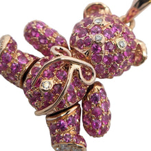 画像をギャラリービューアに読み込む, K18<br />サファイア×ダイヤモンド テディベアネックレス